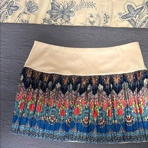 Lucky in Love Cream and Black Pleated Mini Skirt